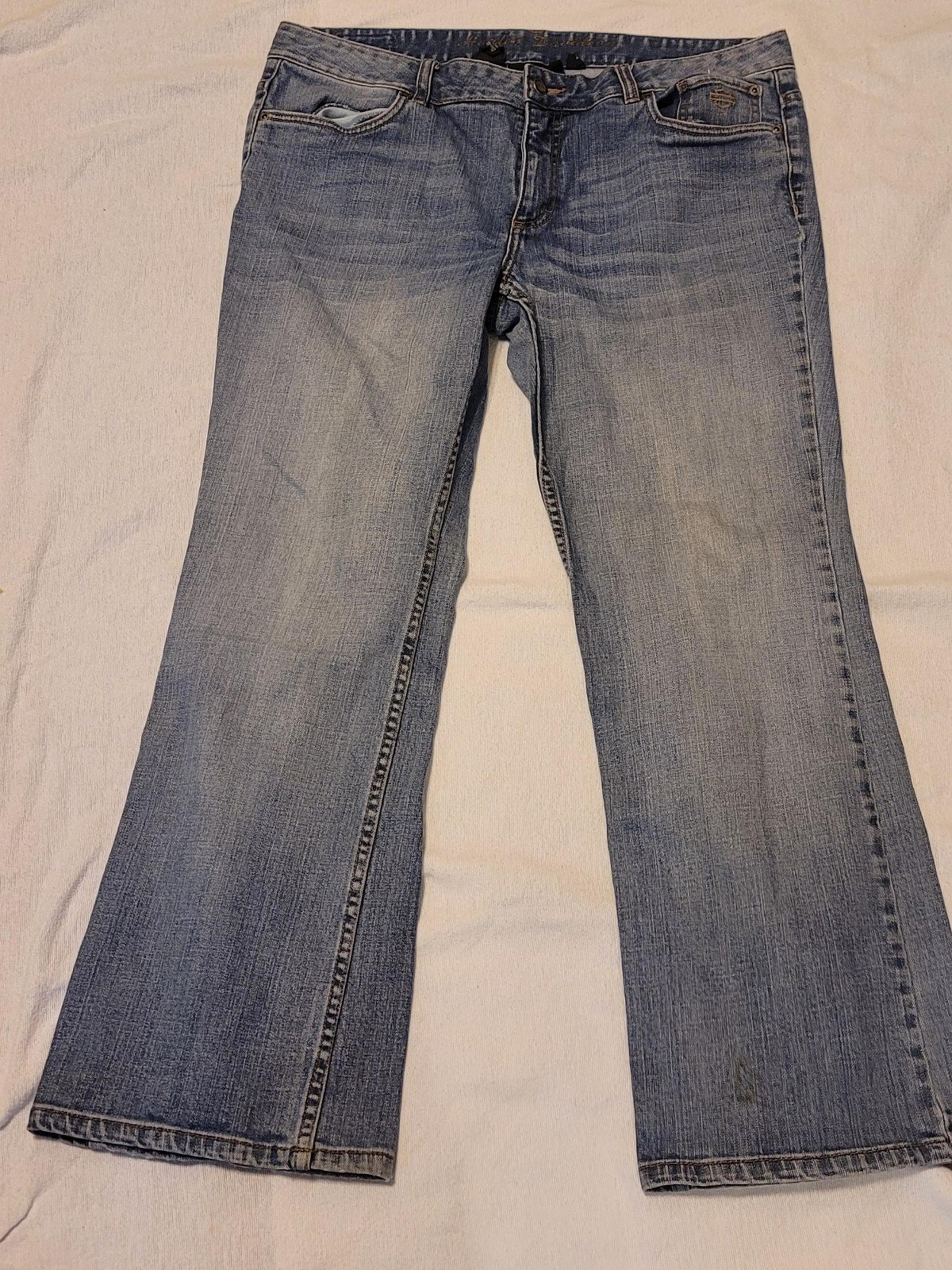 Harley Davidson Jeans size 14 Petite Motorcycles Biker Stretch Pockets Denim