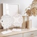 NEW 2 Pack Wooden Carved Cutout Flower Medallion Sculpture, Rustic