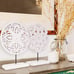 NEW 2 Pack Wooden Carved Cutout Flower Medallion Sculpture, Rustic