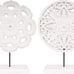 NEW 2 Pack Wooden Carved Cutout Flower Medallion Sculpture, Rustic