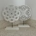 NEW 2 Pack Wooden Carved Cutout Flower Medallion Sculpture, Rustic