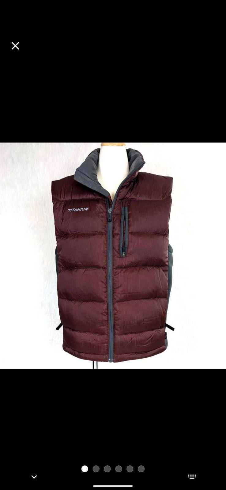 Columbia Titanium Tech Down Feather Puffer Vest Gray & Maroon Red Men's Medium
