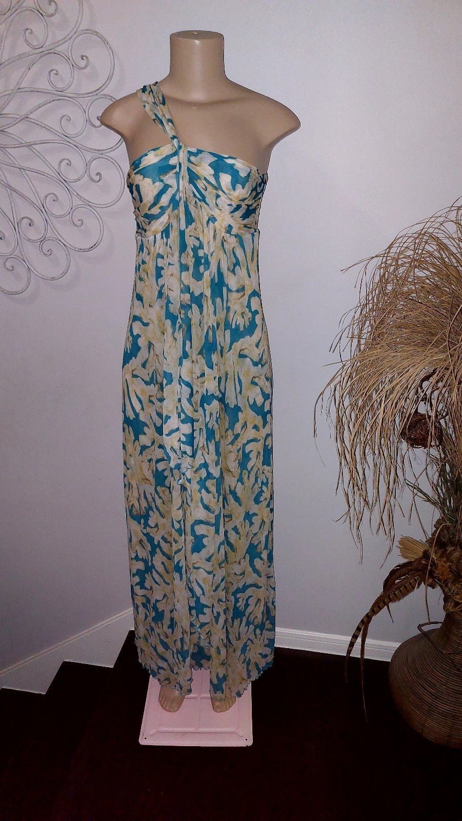 Silk Maxi dress gown Diane Von DVF Diane von Furstenberg Elegant Halter Wedding