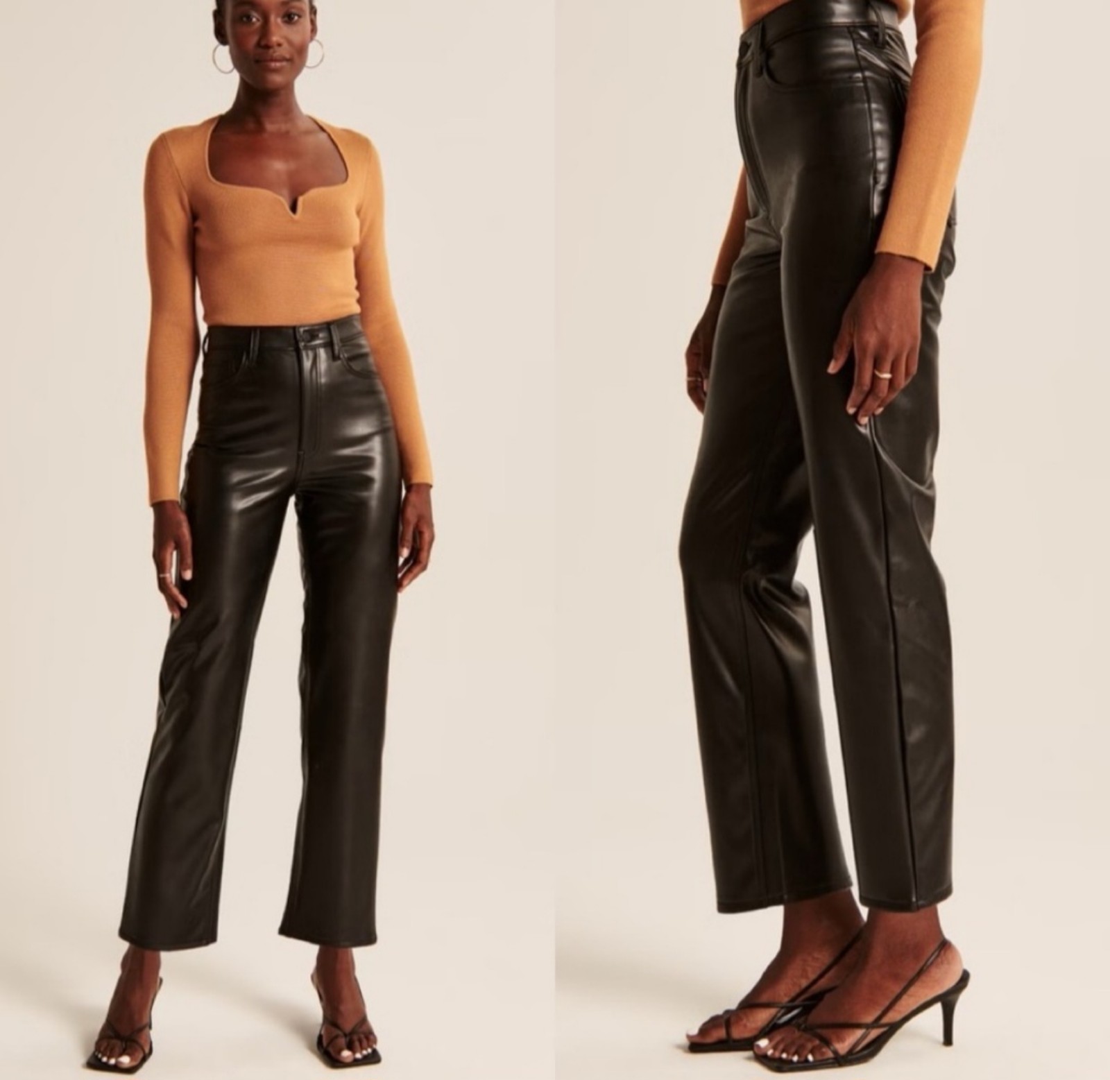 Abercrombie & Fitch Vegan Leather Ankle Straight Pant Size 29
