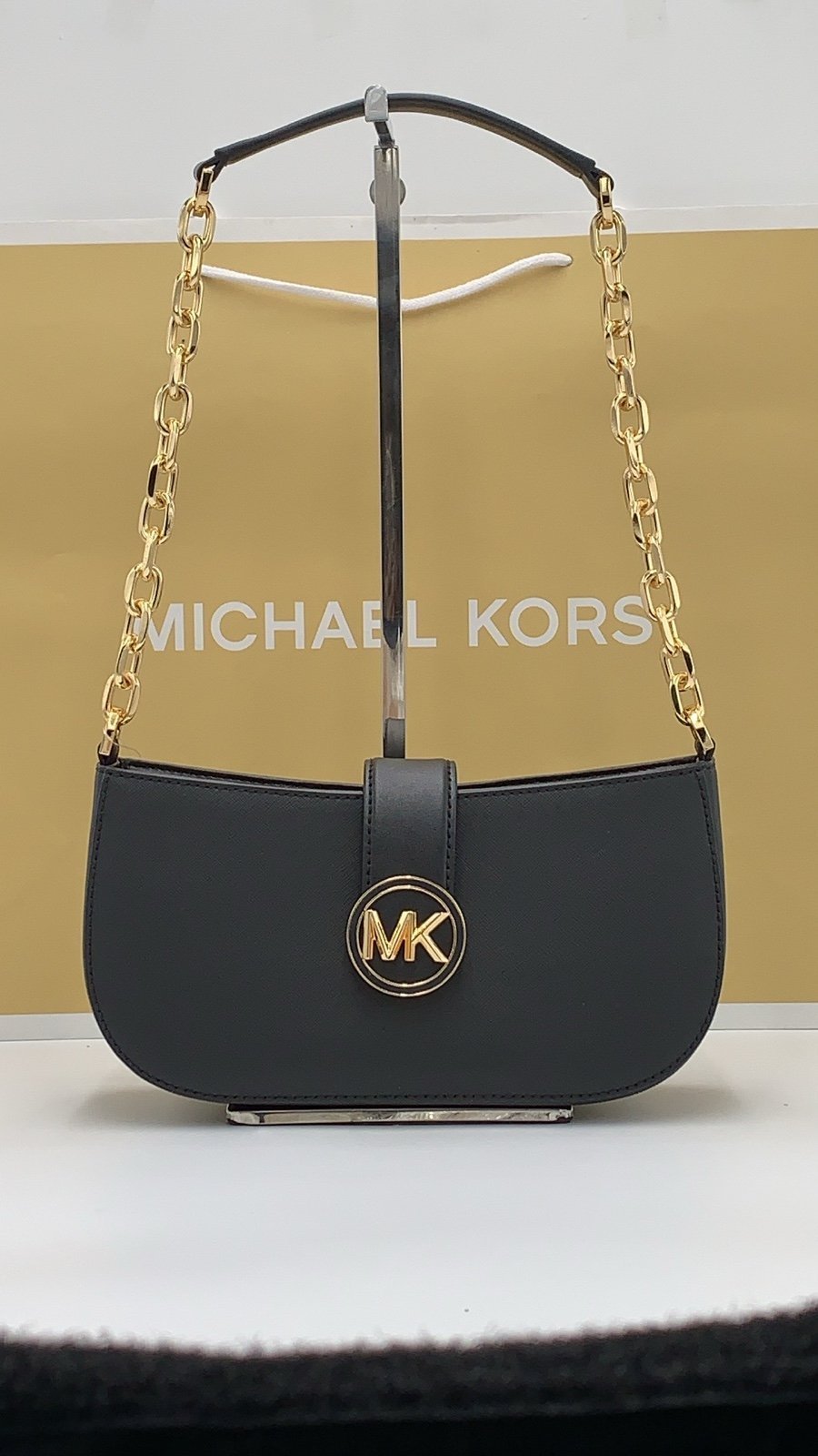 MICHAEL KORS Carmen Small Shoulder Pochette Bag Black NWT
