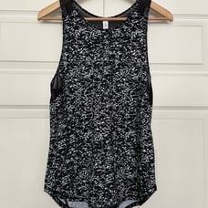 {Lululemon} Sculpt Tank II in Iced Wave White Black / Black - Womens 6 - NWT
