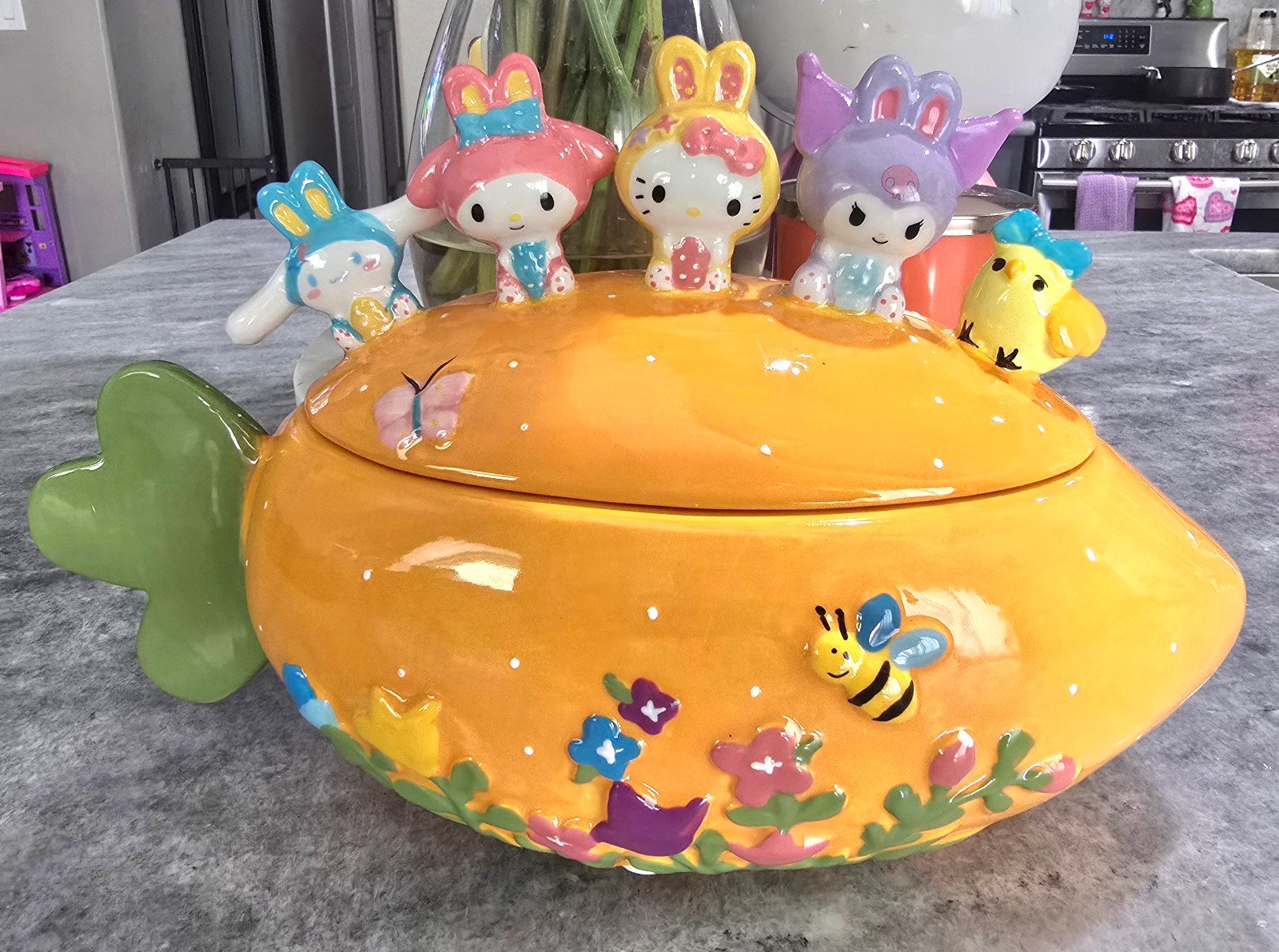 Hello kitty Easter Ceramic Cookie jar/ Container