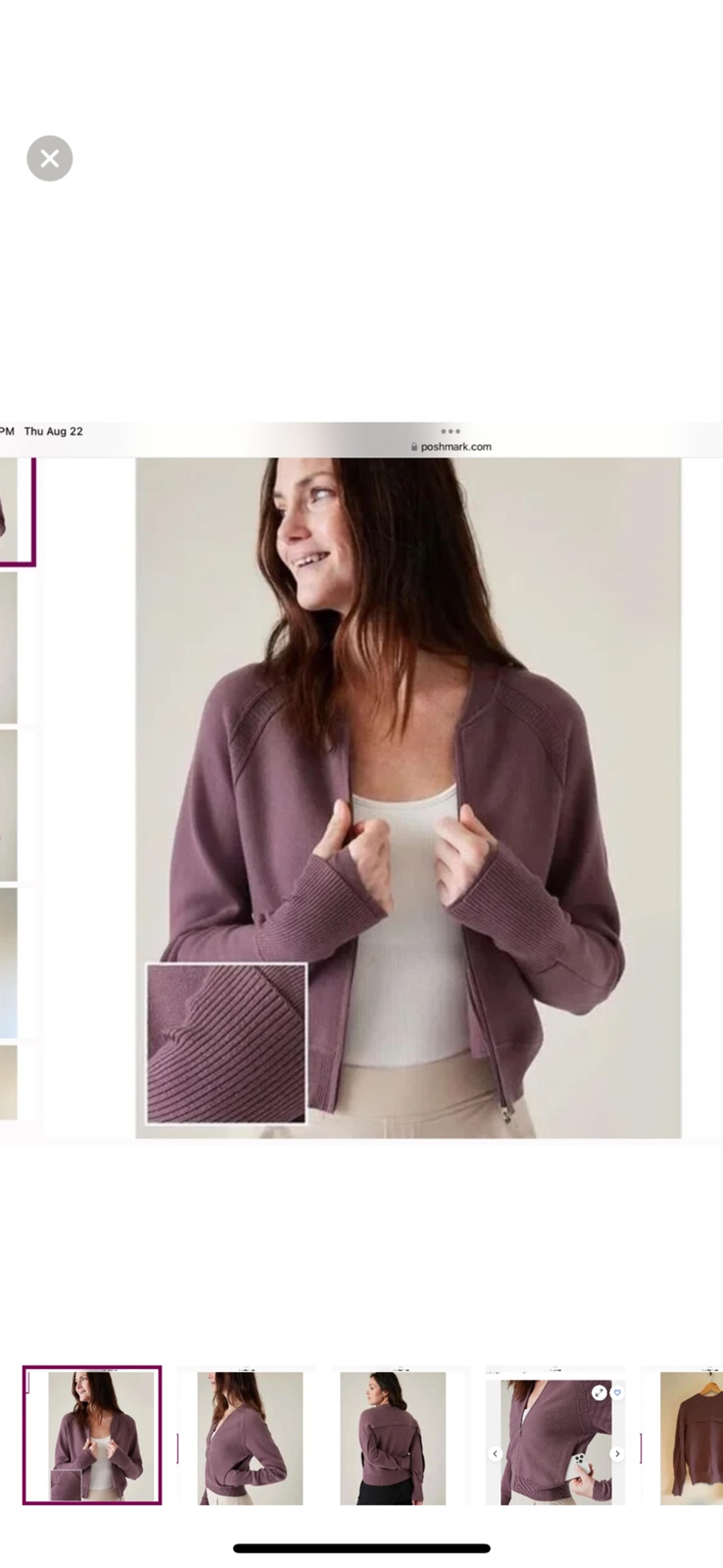 ATHLETA Advantage Sweater, Damask Mauve, Size S