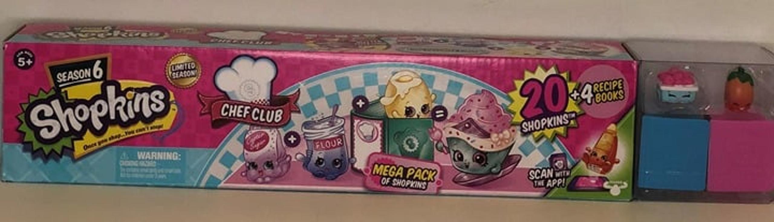 NEW Shopkins Season 6 Mega Pack 20 Shopkins +4 Recipe Books Chef Club Limited Ed