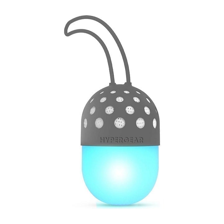 HyperGear Go-Glo Light-up LED IPX Splashproof Wireless Speaker, Gray, 15717