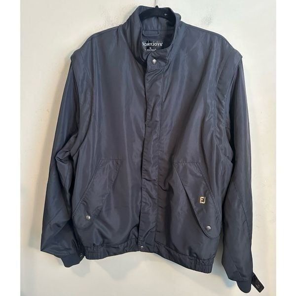 Dryjoys By Footjoy Black Golf Windbreaker Jacket L