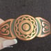 Vtg.Native Solid copper native signs cuff bracelet