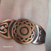 Vtg.Native Solid copper native signs cuff bracelet