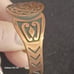 Vtg.Native Solid copper native signs cuff bracelet