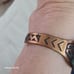 Vtg.Native Solid copper native signs cuff bracelet