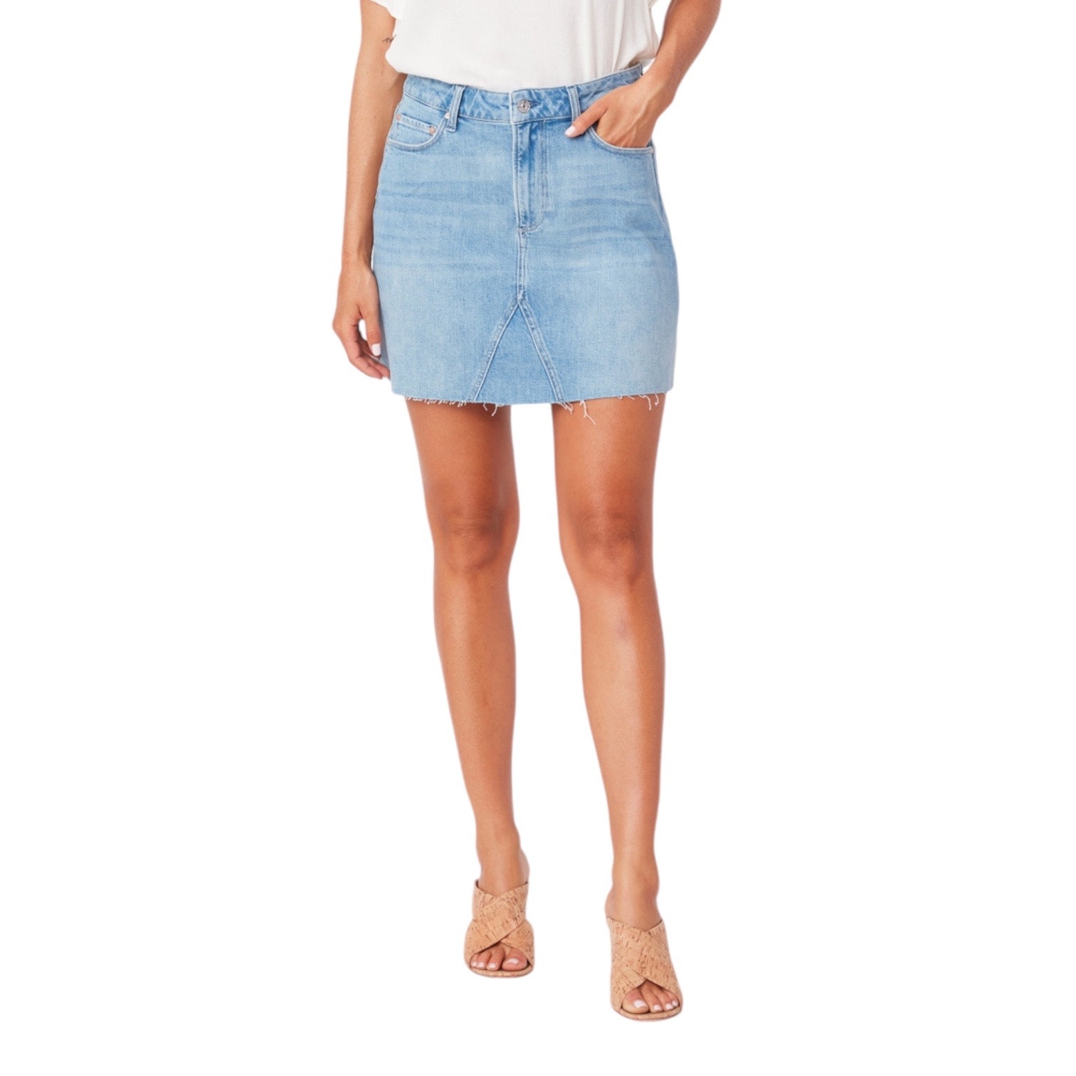 New Women’s Paige Jessie Skirt In Cynthia Distressed Size 34