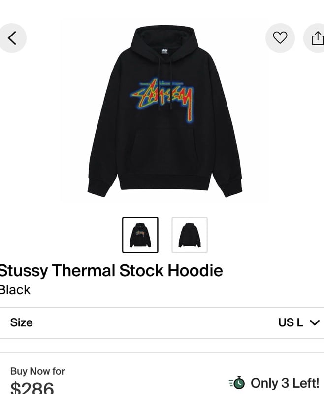 【STUSSY】☆フーディ☆THERMAL STOCK HOODIE STÜSSY THERMAL STOCK HOODIE