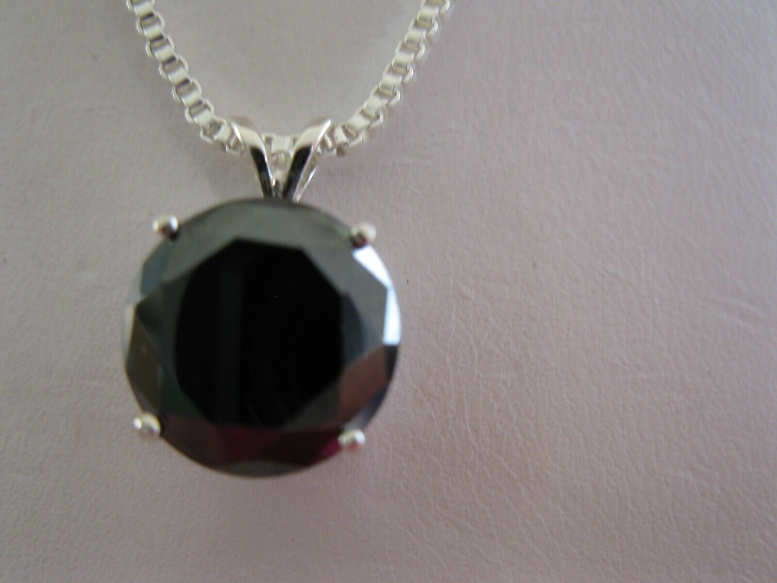 4.19ct NATURAL BLACK DIAMOND NECKLACE,FREE DIAMOND TESTER,CERTIFI CATE,PENDANT