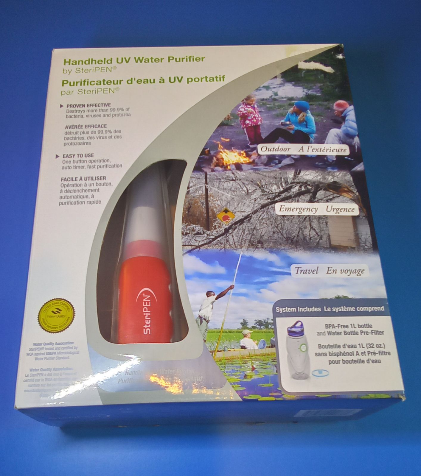 SteriPen handheld uv water purifier filter bottle