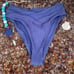 NWT New! L*Space Pointelle Rib Court Bikini Swim Bottom Slate Blue Small Beach