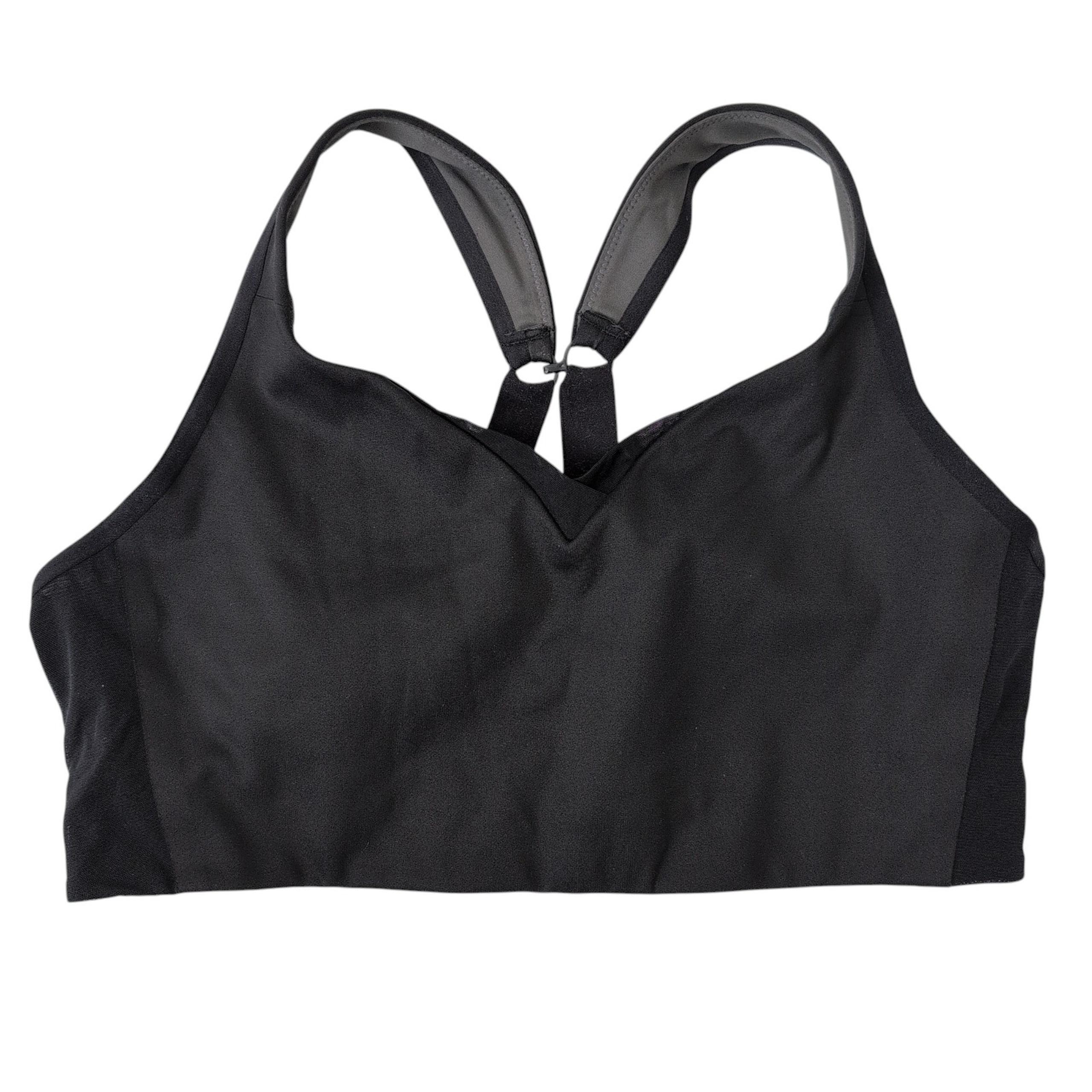 Brooks Running Sports Bra Womens 34D Black Hook Back Adjustable Strap Runner