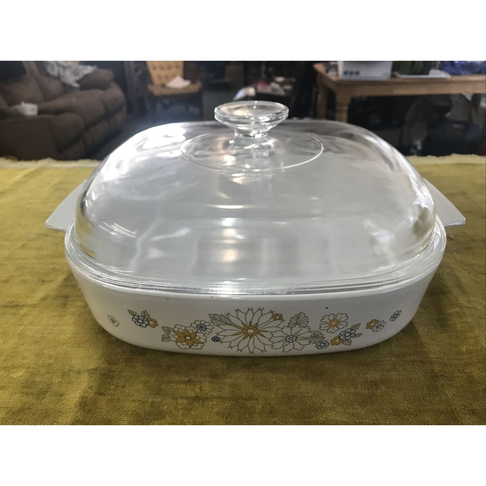 Vintage Corning Ware Floral Bouquet 10 Baking Dish P-10-B With A12-C Deep Lid
