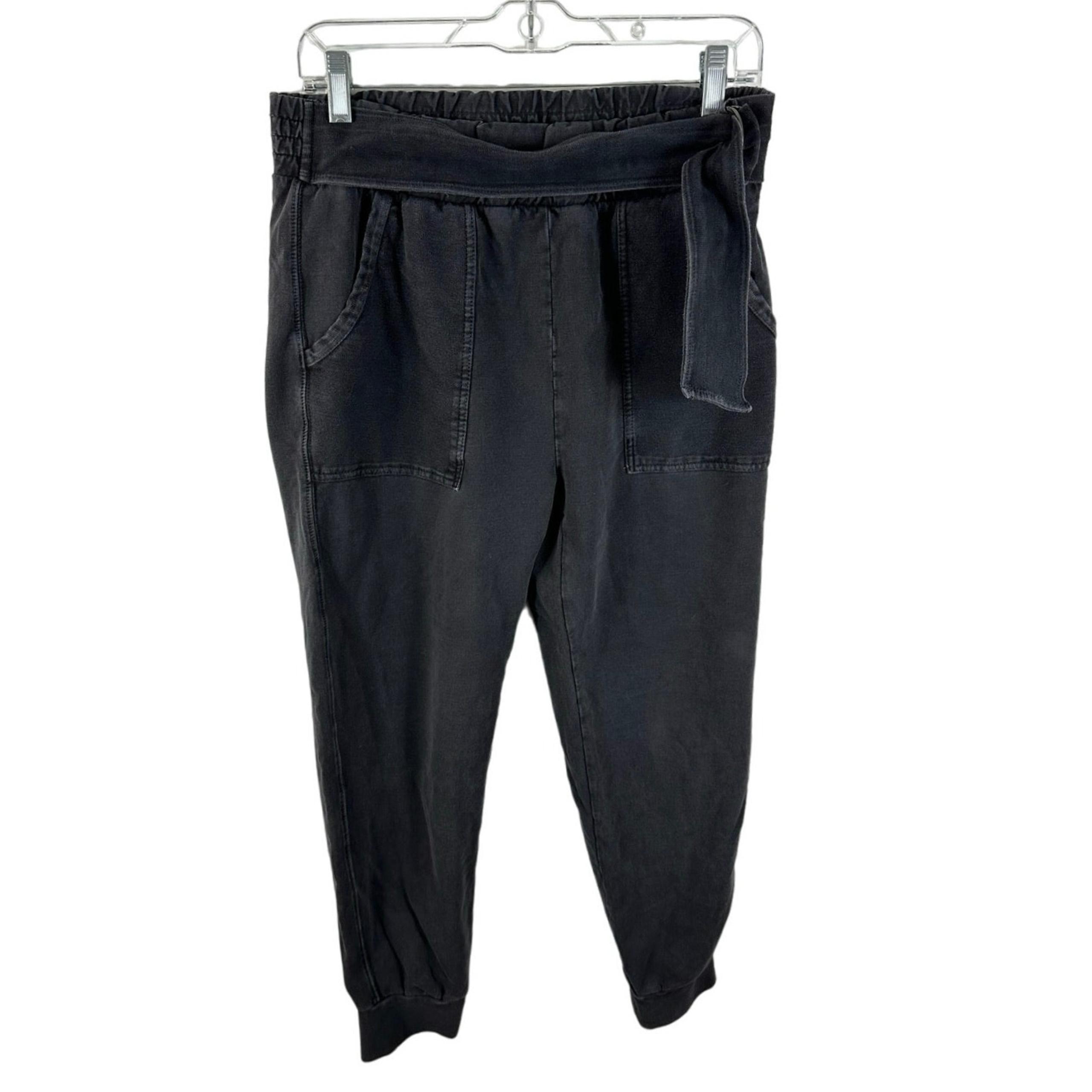 Saturday Sunday Anthropologie Belted Jogger Pants in Natural Black Fade Sz Small