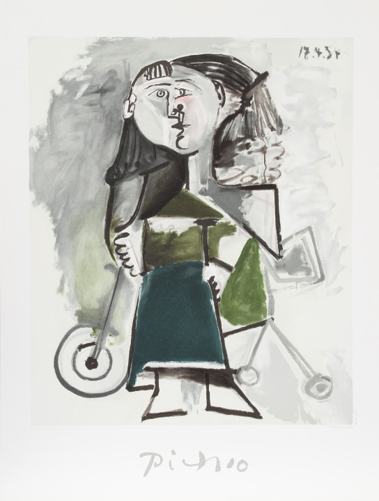 Fillette au Tricycle by Pablo Picasso, Marina Picasso Estate Lithograph Poster
