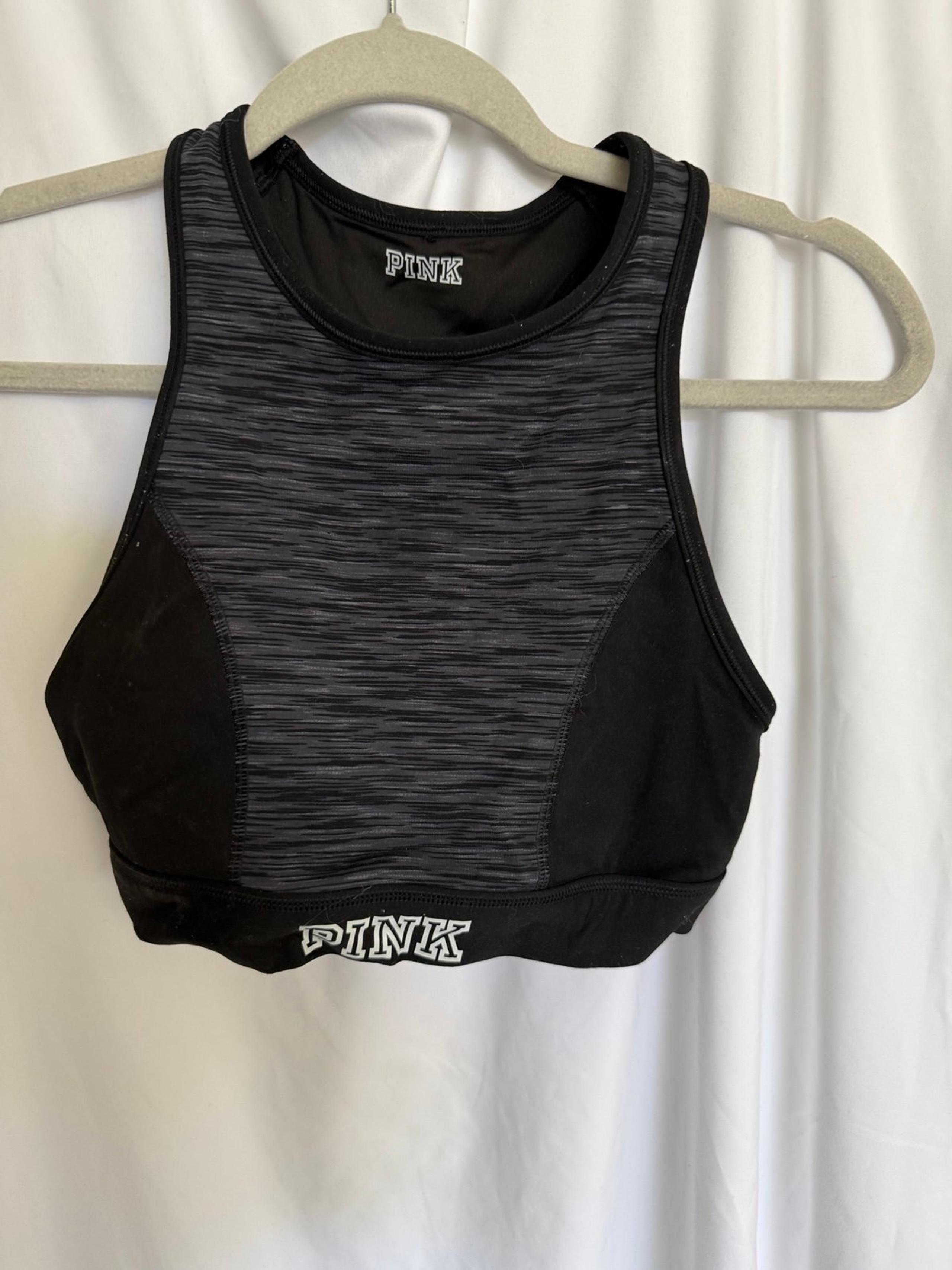 Women’s Sports Bra, Pink Brand, Size Small, Black & Gray