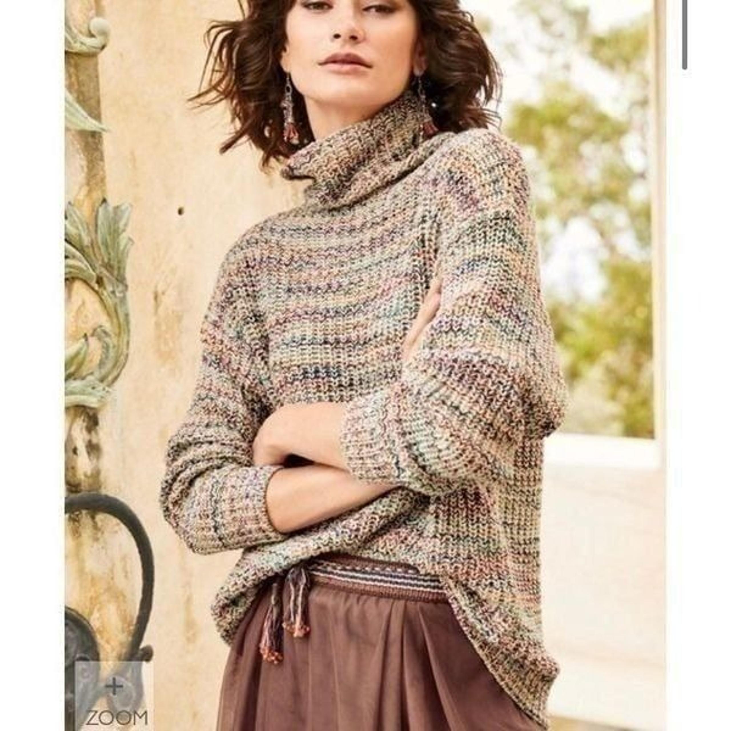Grasse T-neck Turtleneck Sweater Multicolor Woven M Top Med - Peruvian Connection