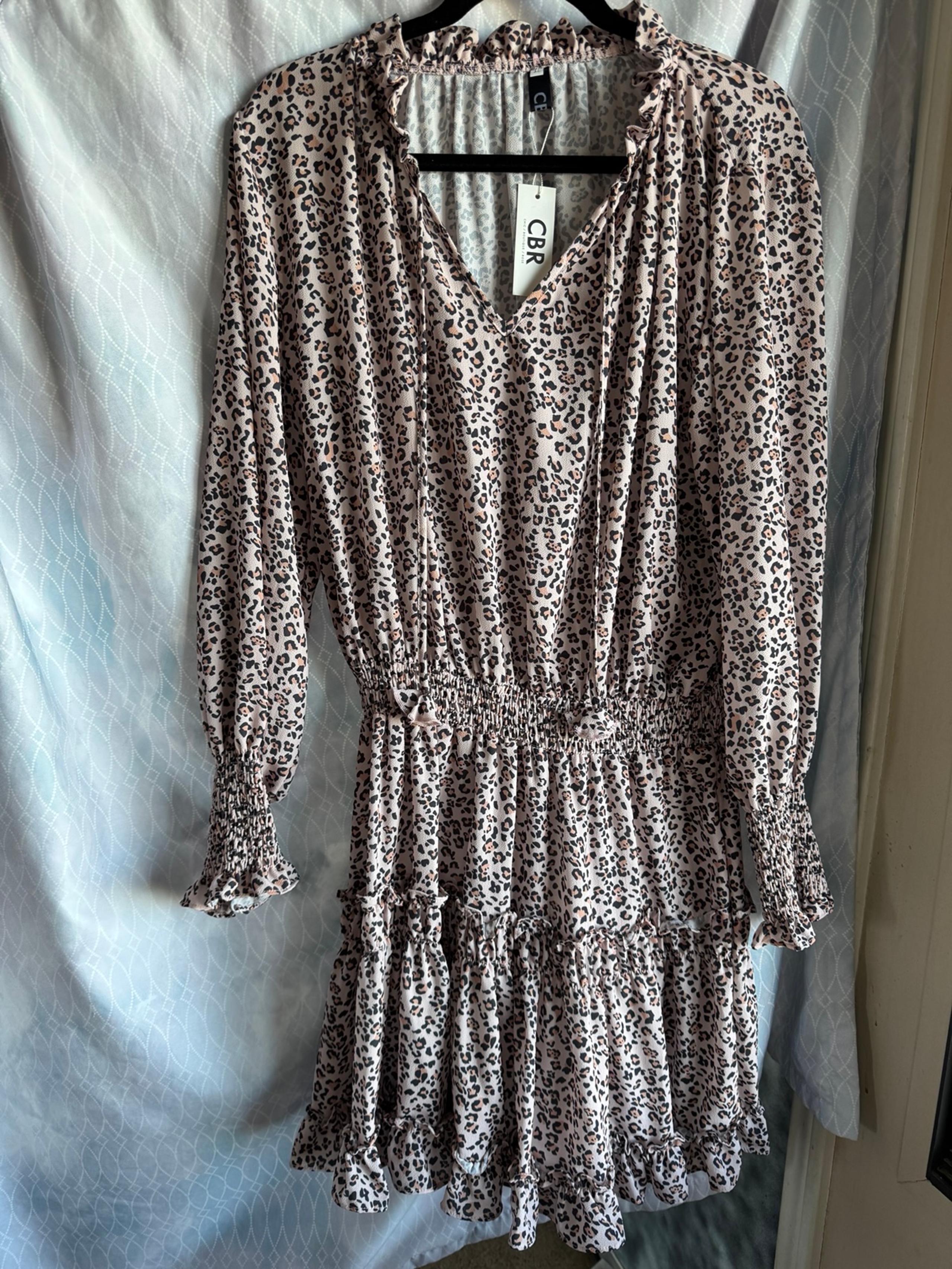 Pink & Black Leopard print Mini dress