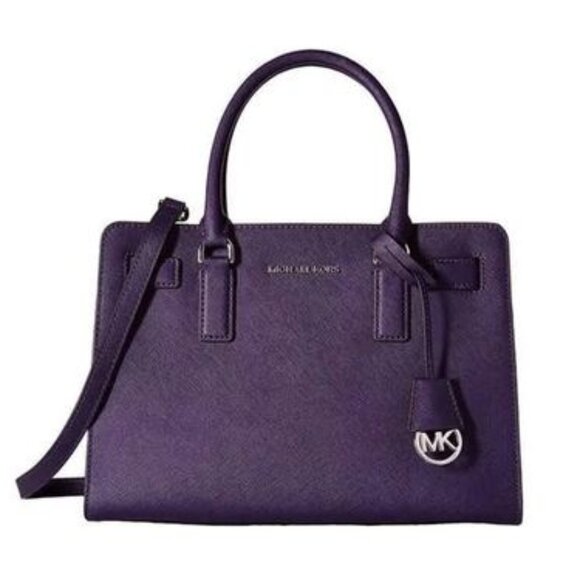 Michael Kors Saffiano Leather Dillion Satchel Iris