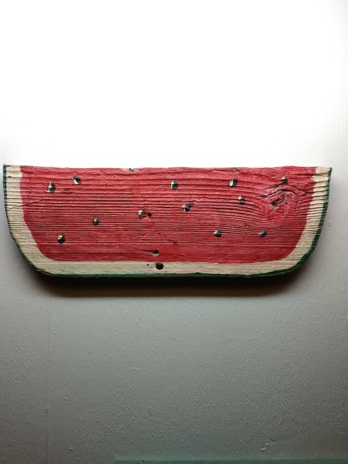 Hand painted watermelon on naturally wea