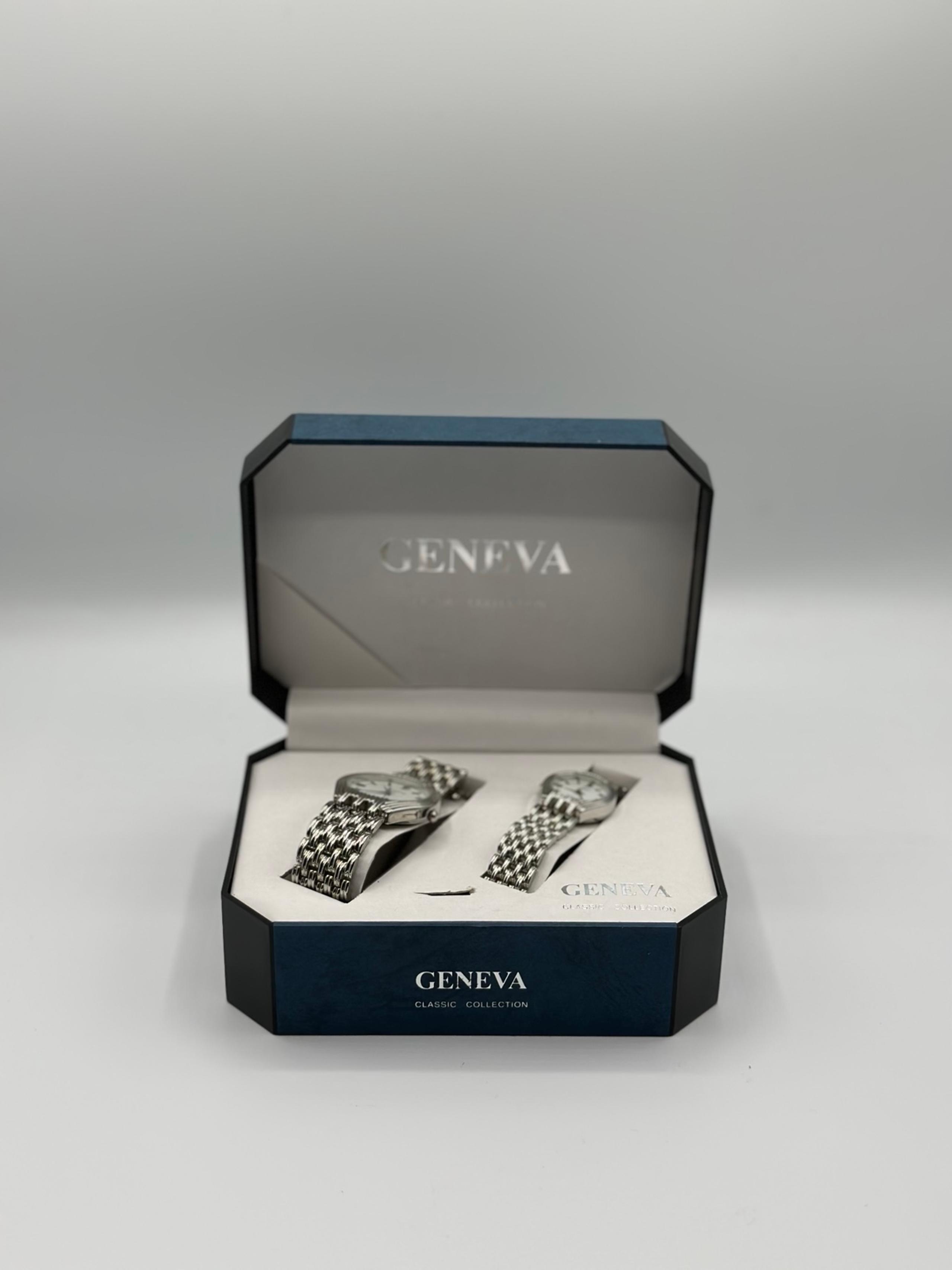 Geneva Classic Collection Quartz Watch Gift Set Box Men Women His/Her Couple