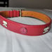 Rare Coach Dog Collar Skull & Peace Signs Pink Leather