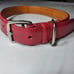 Rare Coach Dog Collar Skull & Peace Signs Pink Leather