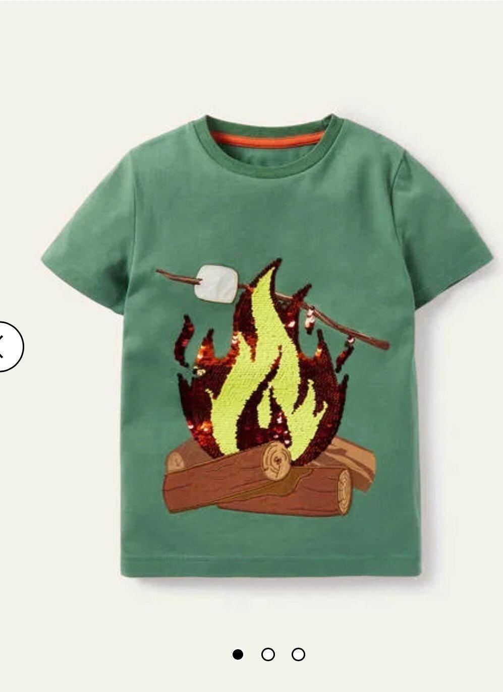 NWT Mini Boden Sequin Campfire T-Shirt 9-10Y