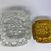 Set of Vintage 1970s Retro Libbey 6” & 4” Square Pebble Glass cigarette Ashtrays