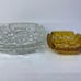 Set of Vintage 1970s Retro Libbey 6” & 4” Square Pebble Glass cigarette Ashtrays