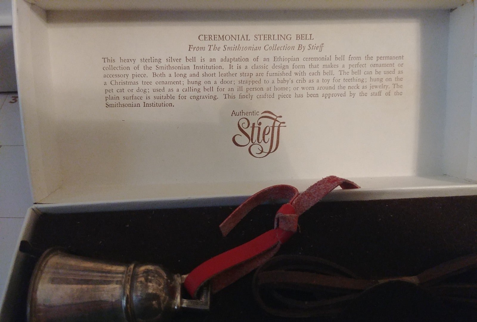 Smithsonian series sterling silver bell by Stief