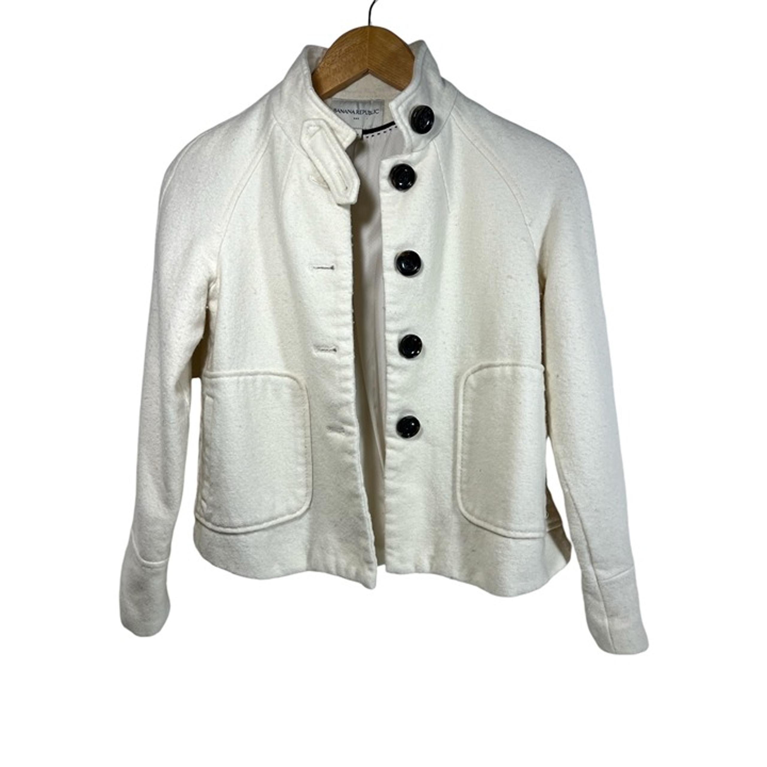 Banana Republic Wool Blend Jacket Women XS Boho Chic Preppy Twee Business Casual