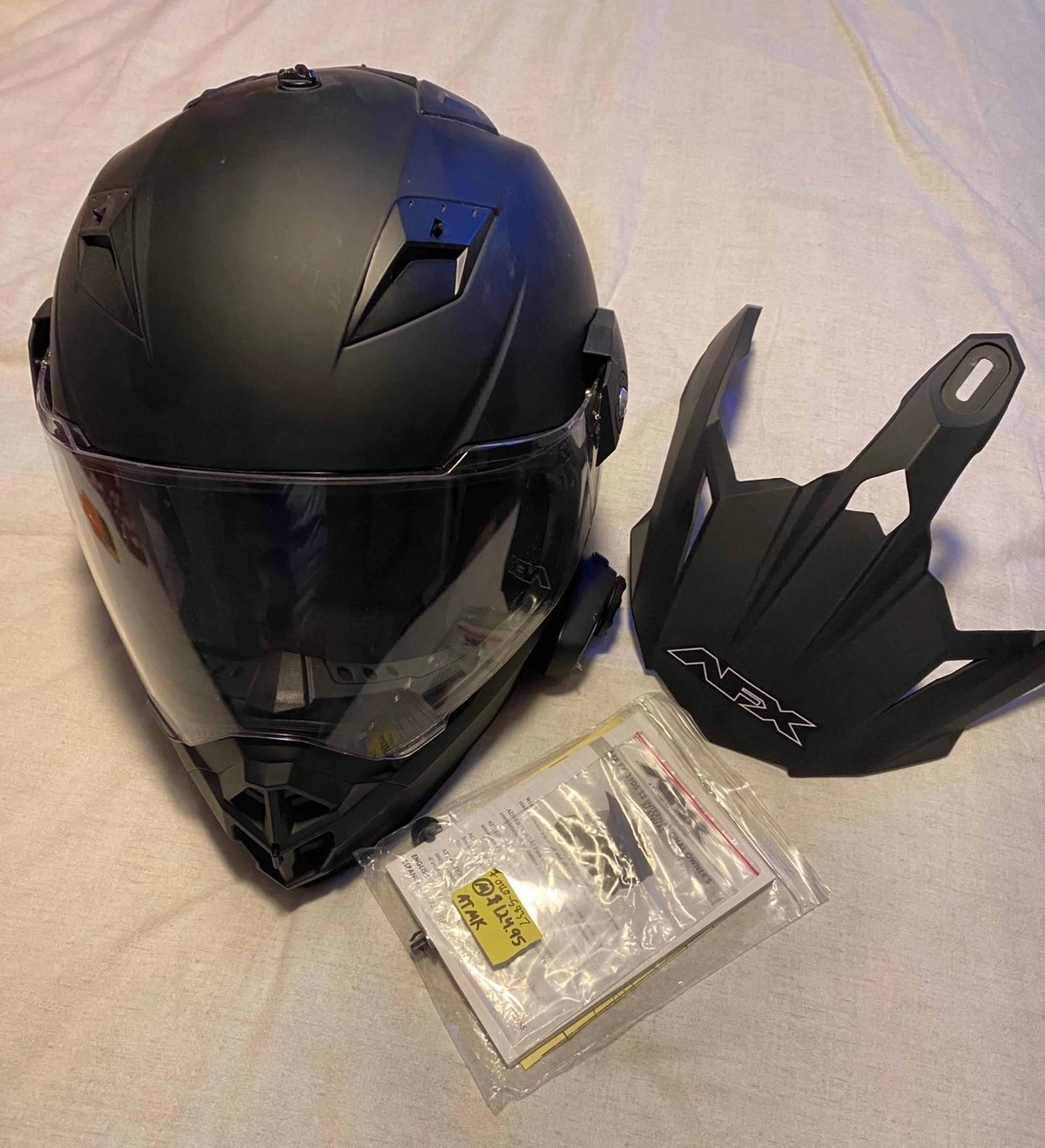 MOTORCYCLE HELMET AFX FX-39 DS S2 AND SENA 5S BLUETOOTH DEVICE