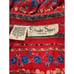 Vintage 70s Schrader Red Blue Floral Long Sleeve Maxi Dress XL Secretary Office