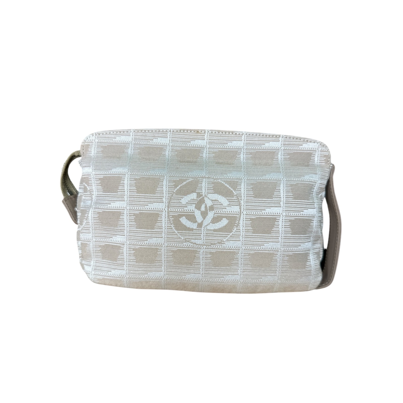 Chanel New Travel Line Nylon Jacquard Pouch Beige
