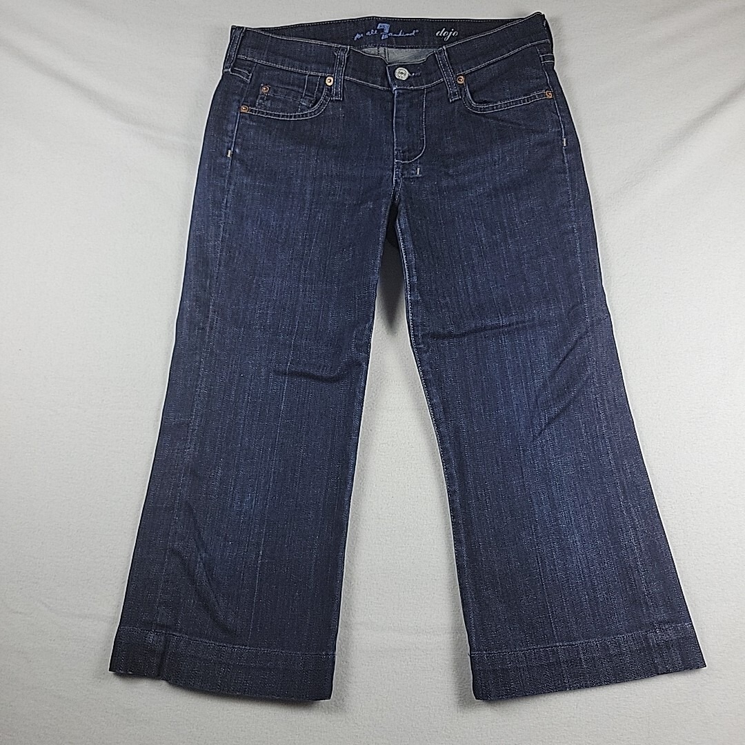 7 For All Mankind Dojo Crop Capri Jeans Women's Size 27 Blue Denim P3483805-380S