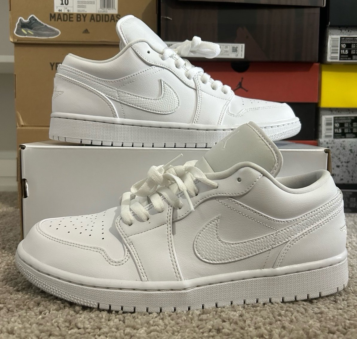 Air Jordan 1 Low Triple White (Women’s), Used (Size US Women’s 11.5)