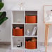 Woven orange basket for organizing set 3