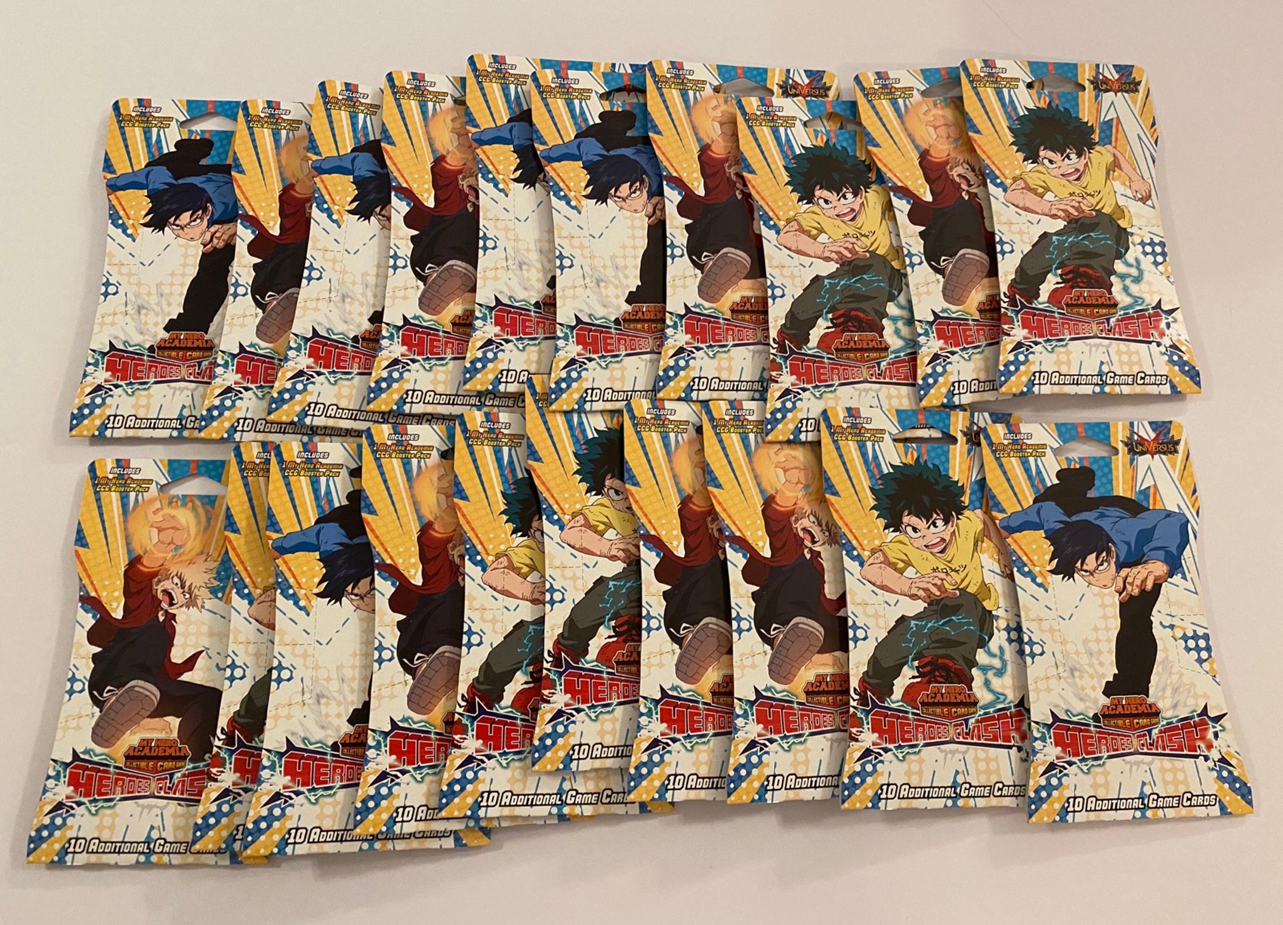 20x My Hero Academia CCG Heroes Clash sleeved boosters Universus 2022