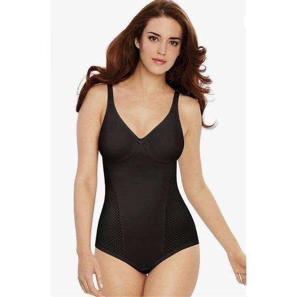 Bali Body Shaper 36 C Built-in Minimizer Underwire Bra Black Adjustable straps