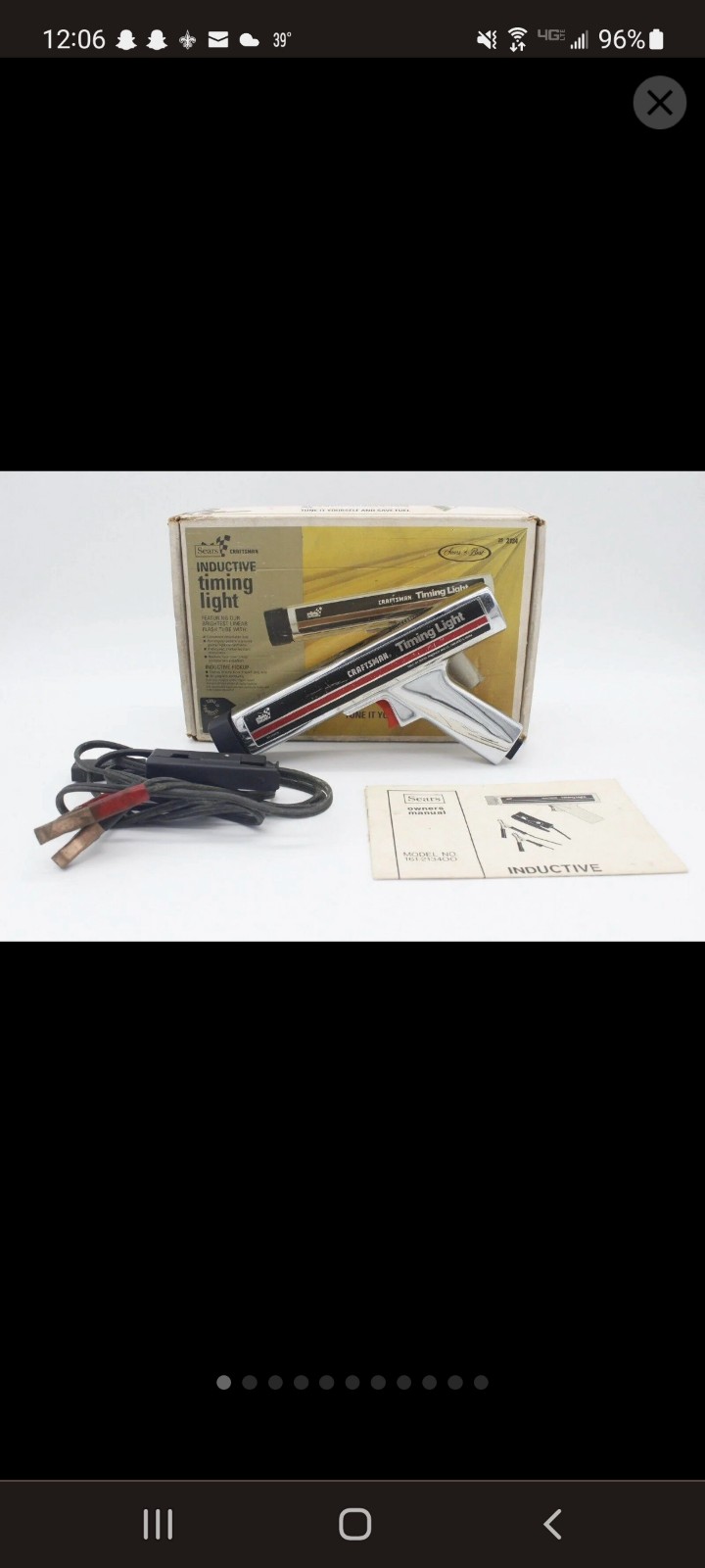 Vintage Sears Craftsman Inductive Timing Light Complete w/ Case Model 28-2134.
